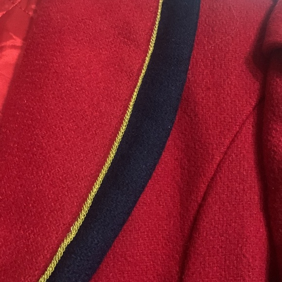 Original Doren Girl Coat Red / Navy Gold rope trim size 6x 100% wool - Picture 3 of 12